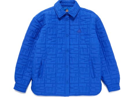 Monogram Quilted Puff Shacket - Cobalt For Discount