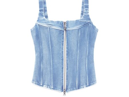 Classic Denim Corset Top Cheap