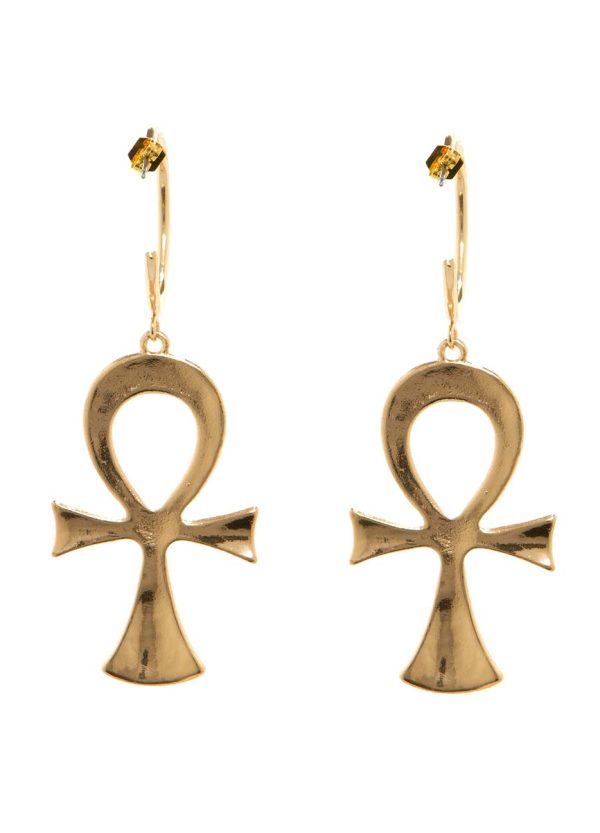 Ankh Enamel Hoop Earrings Online