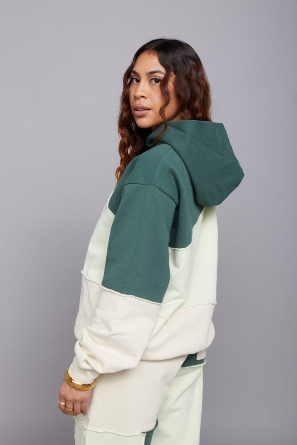 ME. Patchwork Hoodie Moss Hot on Sale