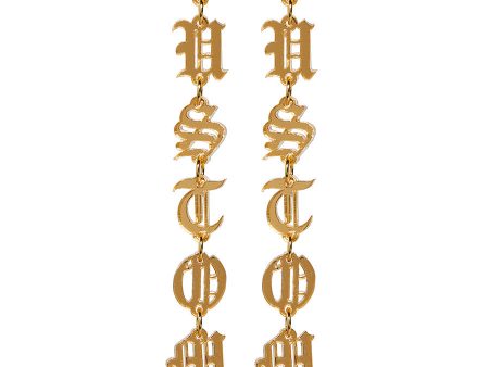 Custom Old English Drop Earrings Online now