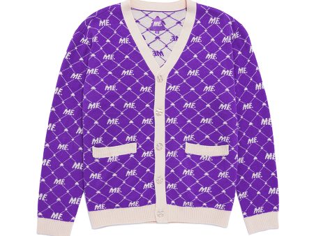 ME. Monogram Cardigan- Magic Purple Online Hot Sale