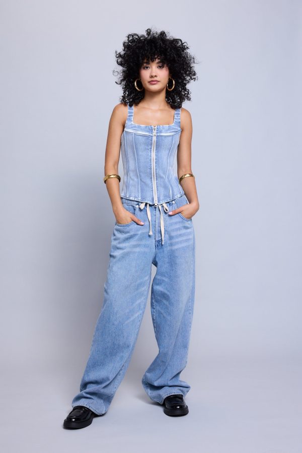 Classic Denim Corset Top Cheap