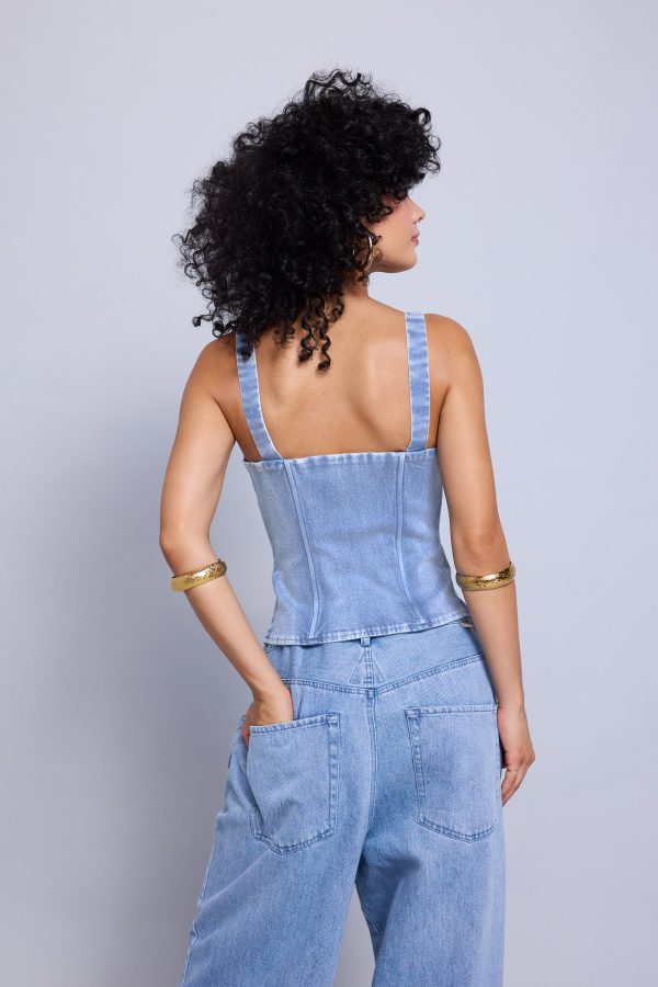 Classic Denim Corset Top Cheap