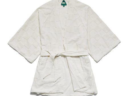 Estelle Terrycloth Check Robe - Butter For Cheap