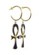 Ankh Enamel Hoop Earrings Online