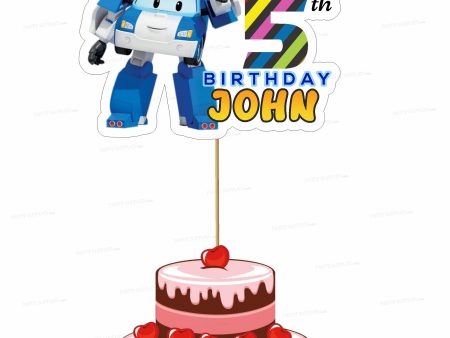 Robo Poli Theme Cake Topper Discount