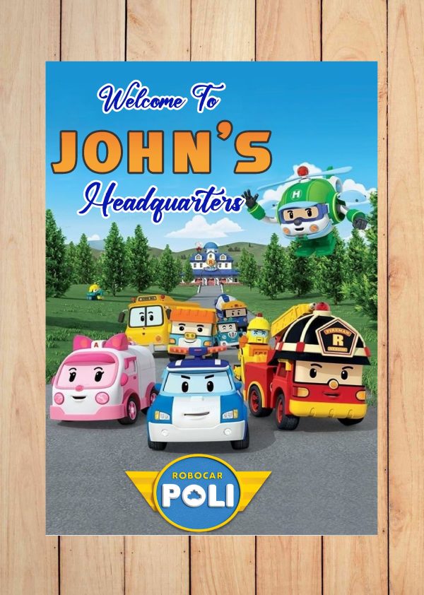 Robo Poli Theme  Customized Welcome Board Cheap