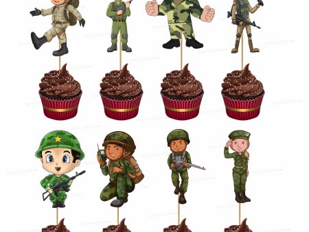 Military Theme Cup Cake Topper Online Hot Sale