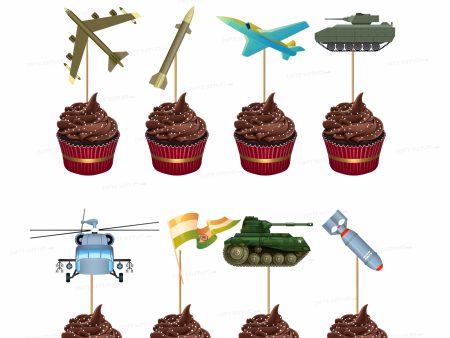 Military Theme Customized Cup Cake Topper For Discount