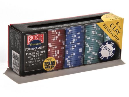 Bicycle - Premium 8-Gram Clay Poker Chips with Tray (100) For Cheap